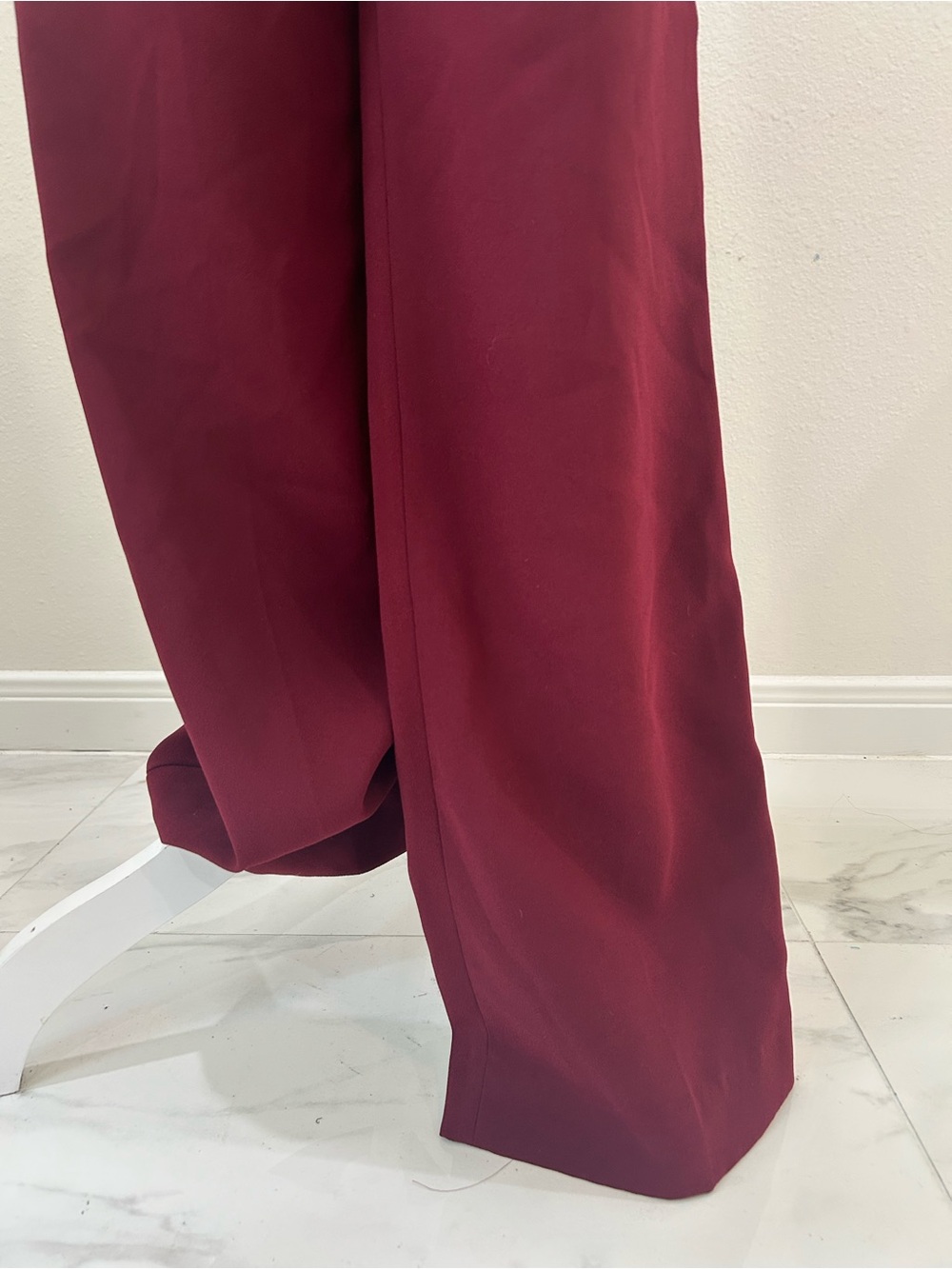 Zara Women's High-Waist Straight Leg Pants in Burgundy, Size S - Picture 6 of 8